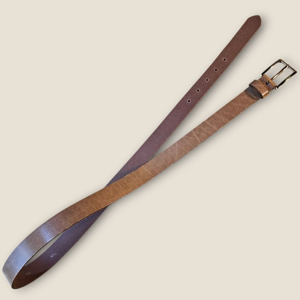 🤎✨ Mantles Brown Leather Women's Belt – XL | Goldtone Hardware | Made in Canad
